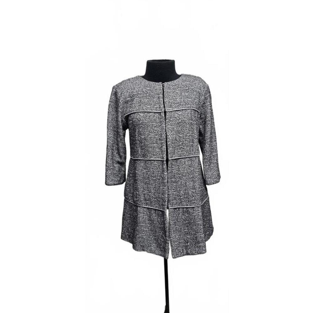 Cabi Women's Sweatercoat Size S Black & White Cozy Chic